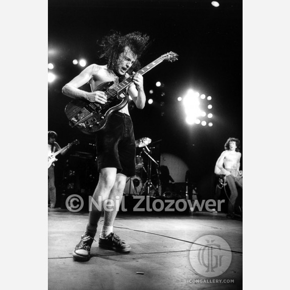 Angus Young of AC/DC by Neil Zlozower