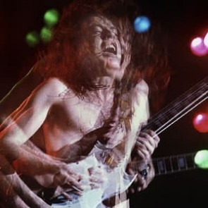 Angus Young of AC/DC by Al Rendon