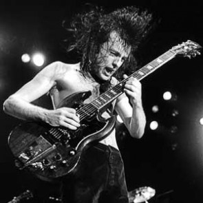 Angus Young of AC/DC by Neil Zlozower
